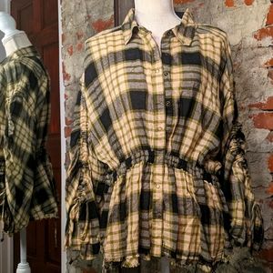 FREE PEOPLE & FREE SHIPPING Plaid Shirt
